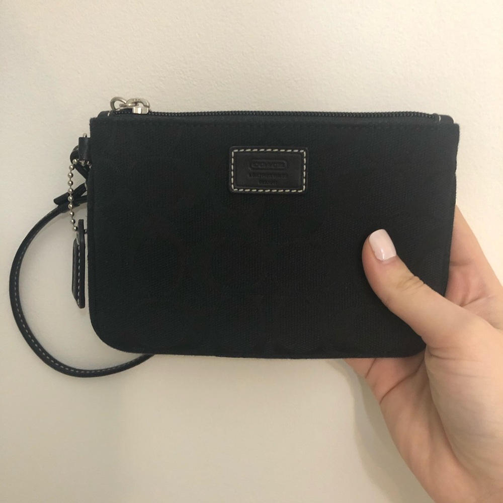 Coach wristlet with logo print